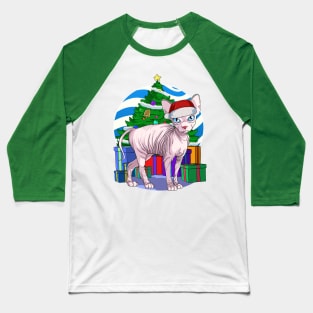 Sphynx Cat Santa Christmas Gift Baseball T-Shirt